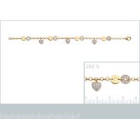 Bracelet Coeurs OZ Plaqué Or Rhodié