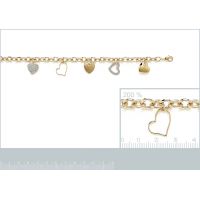Bracelet Coeurs OZ Plaqué Or Rhodié