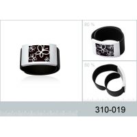 Bracelet Papillon Cuir semi-rigide et Acier