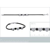 Bracelet Coeur CUIR Acier