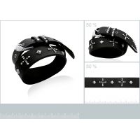 Bracelet Rock Croix Acier / Cuir