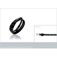 Bracelet 3 rangs Acier / Cuir