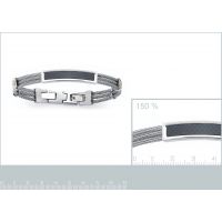 Bracelet Câble Acier Carbonne et Plaque Or