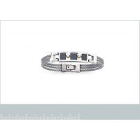 Bracelet Câble Acier Carbone et Plaqué Or