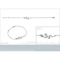 Bracelet Serpent Argent 925/1000 Rhodié