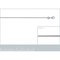 Chaîne Argent 925/1000 Rhodié Maille Gourmette diamantée Largeur 1.40mm