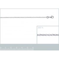 Chaîne Argent 925/1000 Rhodié Maile Forcat Diamantée Largeur 1.20mm