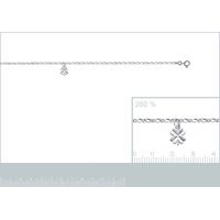 Chaîne ChevilleTrèfle Argent 925/1000 Largeur 2mm