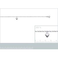 Chaîne Cheville Coeur Argent 925/1000 Largeur 2mm