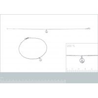 Chaîne Cheville Peace Argent 925/1000 Largeur 1 mm