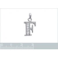 Pendentif Initiale F OZ Argent 925/1000 Rhodié