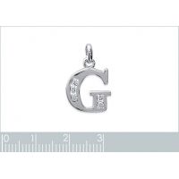 Pendentif Initiale G OZ Argent 925/1000 Rhodié