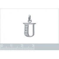 Pendentif Initiale U OZ Argent 925/1000 Rhodié