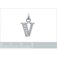 Pendentif Initiale V OZ Argent 925/1000 Rhodié