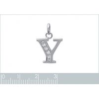 Pendentif Initiale Y OZ Argent 925/1000 Rhodié