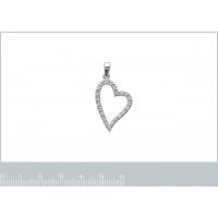 Pendentif Coeur OZ Argent 925/1000 Rhodié