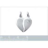 Pendentif Toi et Moi OZ Argent 925/1000 Rhodié