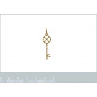 Pendentif Clef Plaqué Or