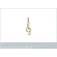 Pendentif Clef De Sol Plaqué Or