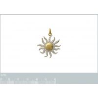 Pendentif Soleil OZ Plaqué Or Rhodié