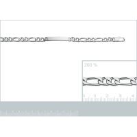 Gourmette Poli Miroir Identité Identité Maille Cheval Argent 925/1000