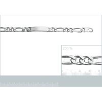 Gourmette Poli Miroir Identité Identité Maille Cheval Argent 925/1000