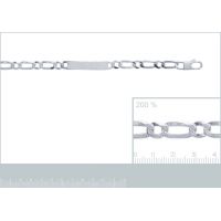Gourmette identité Maille Figaro Argent 925/1000