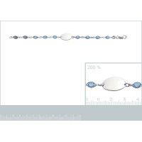 Gourmette Cristal Identité Argent 925/1000
