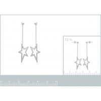 Boucles d'oreilles Etoiles Pendantes Argent 925/1000