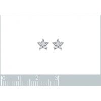 Boucles d'oreilles Boutons Etoiles CRISTAL Argent 925/1000