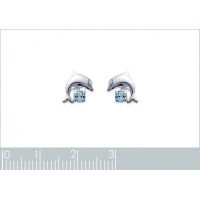Boucles d'oreilles Dauphins CRISTAL Argent 925/1000