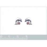 Boucles d'oreilles Dauphins CRISTAL Argent 925/1000
