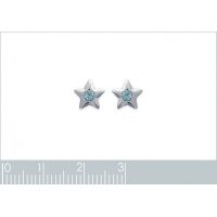 Boucles d'oreilles Etoiles CRISTAL Argent 925/1000