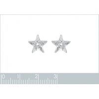 Boucles d'oreilles Etoiles CRISTAL Argent 925/1000