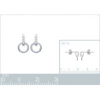 Boucles d'oreilles Oxyde Argent 925/1000 Rhodié