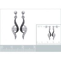 Boucles d'oreilles Pendantes PS Argent 925/1000 Rhodié
