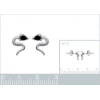 Boucles d'oreilles Serpent PS Argent 925/1000 Rhodié