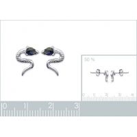 Boucles d'oreilles Serpent PS Argent 925/1000 Rhodié