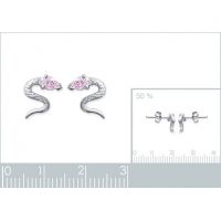 Boucles d'oreilles PS Argent 925/1000 Rhodié