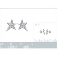 Boucles d'oreilles Etoiles OZ Argent 925/1000 Rhodié