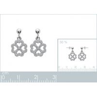 Boucles d'oreilles Trèfle OZ Argent 925/1000 Rhodié
