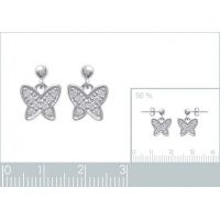 Boucles d'oreilles Papillons OZ Argent 925/1000 Rhodié