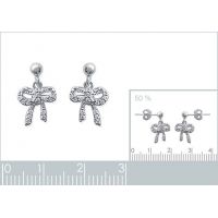 Boucles d'oreilles Noeud Ruban OZ Argent 925/1000 Rhodié