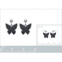 Boucles d'oreilles Papillons PS Argent 925/1000 Rhodié