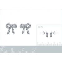 Boucles d'oreilles Noeud Ruban OZ Argent 925/1000 Rhodié