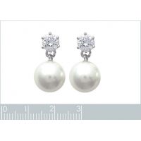 Boucles d'oreilles Imitation Perle Argent 925/1000 Rhodié