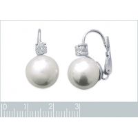 Boucles d'oreilles OZ Dormeuses Perle Imitation Argent 925/1000 Rhodié