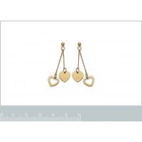 Boucles d'oreilles Pendantes Coeurs Plaqué Or