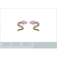 Boucles d'oreilles Chic Serpent PS Plaqué Or Rhodié