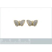 Boucles d'oreilles Papillons OZ Plaqué Or Rhodié